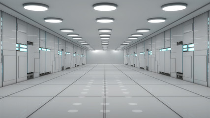 3d render. modern interior scifi architecture