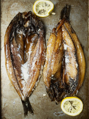 Wall Mural - rustic smoked english kippers