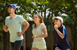 © JackF - Three people running in park