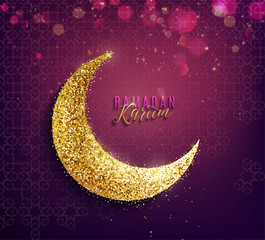 Wall Mural - ramadan kareem background islamic crescent