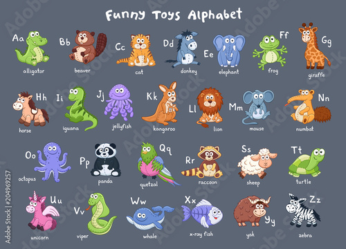 Funny Animals Alphabet Cute Cartoon Animals With Latin Letters On Dark Background Plush Toys Collection Vector Illustration Of Adorable Baby Animals Stock Vector Adobe Stock Funny Animals Alphabet Cute Cartoon Animals With Latin Letters On Dark Background Plush Toys Collection Vector Illustration Of Adorable Baby Animals Stock Vector Adobe Stock