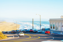 Amazing View By The Pacific Ocean On The Cliff House Restaurant In San Francisco.