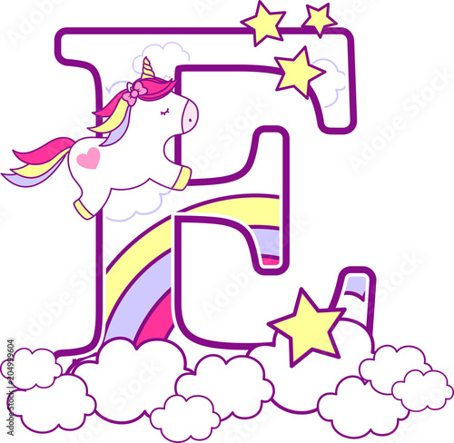 Initial E With Cute Unicorn And Rainbow Can Be Used For Baby Birth Initial E With Cute Unicorn And Rainbow Can Be Used For Baby Birth Announcements