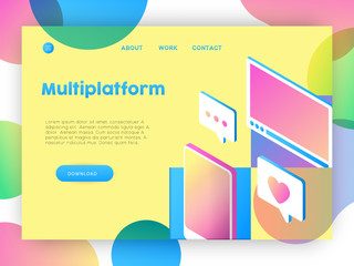 Technology business online app landing page