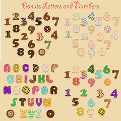 Wall Mural - Colorful Donuts Alphabets