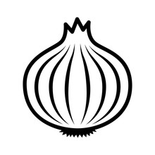 Bulb Onion Or Common Onion Vegetable Line Art Vector Icon For Food Apps And Websites