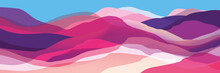 Color Mountains, Waves, Abstract Shapes, Modern Background, Vector Design Illustration For You Project