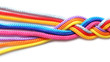 © New Africa - Braided colorful ropes on white background. Unity concept