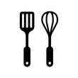 kitchen utensils icon (spatula & whisk)