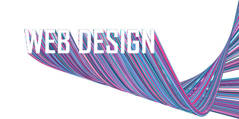 Wall Mural - WEB DESIGN extruded text