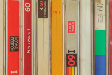 Wall Mural - vintage audio compact cassettes