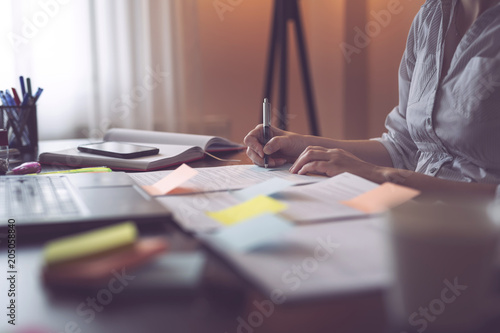 Fotomural Businesswoman signing a contract