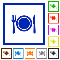 Sticker - Dinner flat framed icons