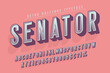 Senator trendy vintage display font design, alphabet