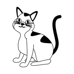 Sticker - Cute cat cartoon vector illustration graphic design