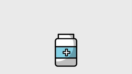 Wall Mural - medical bottle with pills capsule treatment animation