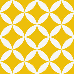 Fototapete - Seamless geometric texture. Stars pattern. Vector art. in yellow and white.
