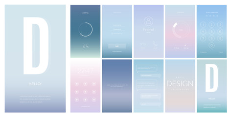 Modern UI screen design for mobile app with web icons.