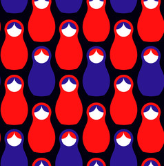 Matreshka russian doll souvenir seamless vector pattern