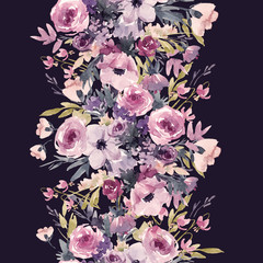  Watercolor spring floral pattern