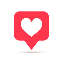 Like Social Network Icon In Heart Shape On White