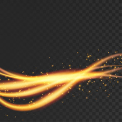 Wall Mural - Bright mild speed futuristic light waves over checkered background