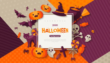 Halloween Card With Square Frame