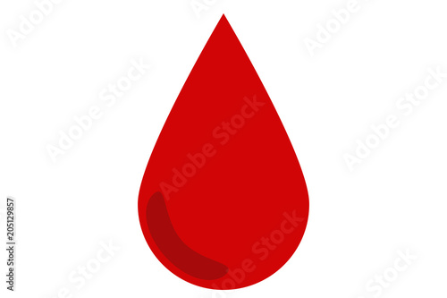 Fotomural Gota de sangre sobre fondo blanco.