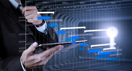 Wall Mural - businessman hand use smart phone computer with email icon as concept