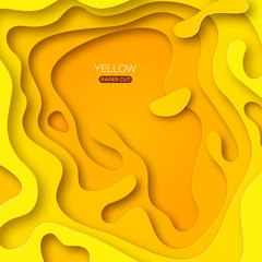 Wall Mural - yellow paper cut background