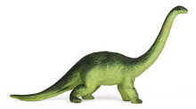 Green Dinosaur Diplodoc Plastic Toy Model Isolated On White Background