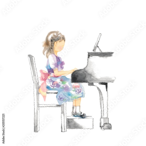 ピアノ発表会 女の子 ズーム Stock Illustration Adobe Stock
