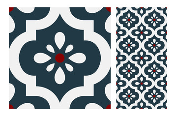 Wall Mural - vintage tiles patterns antique seamless design in Vector illustratio