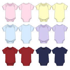 Wall Mural - Vector template for Baby Onesies