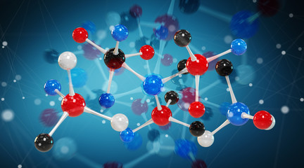 Aufkleber - Modern digital molecule structure 3D rendering