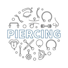 Piercing Vector Round Illustration Made With Piercings Icons