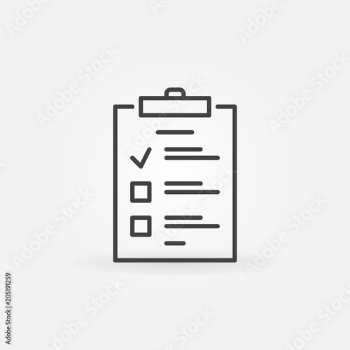 To Do List outline icon. Vector checklist concept symbol Poster