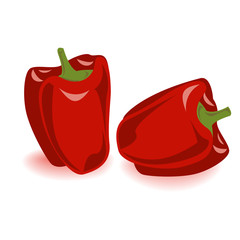 Two vector bell pepper set