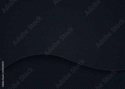 Elegant Dark Grid Background with Wave Effect - Abstract Illustration with a ...