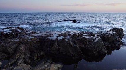 Fototapete - Detail of Costa Brava coast in twilight