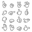 Vector illustration of different hand gestures cartoon style