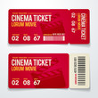 vector illustration two cinema tickets design template set
