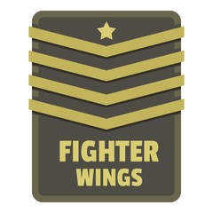 Sticker - Fighter wings icon logo. Flat illustration of fighter wings vector icon logo for web design isolated on white background