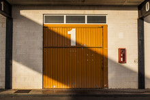 Garage Door With Number One