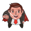 © Gstudio - super businessman flying success business vector illustration