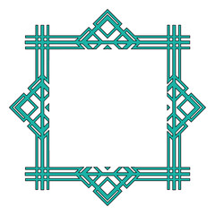 Wall Mural - vintage geometric shape art deco retro frame vector illustration green