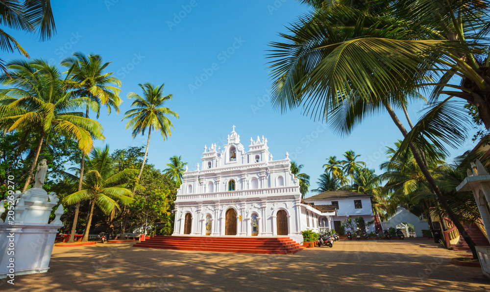Church of Our Lady of Mount Carmel, Arambol, Goa - obrazy, fototapety, plakaty 