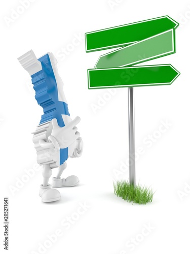 Fotomural Finland character with blank signpost