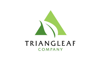 Wall Mural - Simple Modern Triangle with Plant Tree Leaf for Eco Organic Nature logo design inspiration