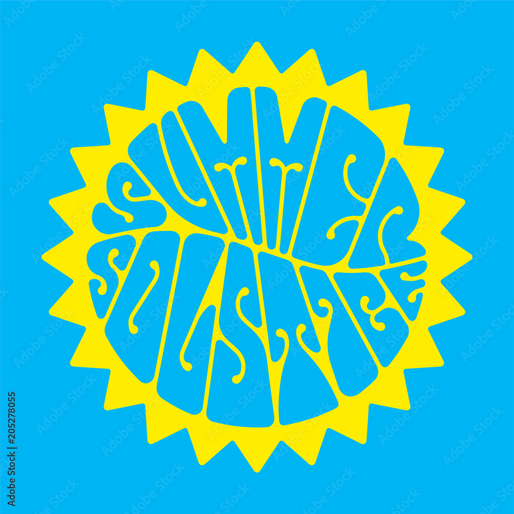 Summer solstice - handwritten lettering quote symbolizing the longest ...